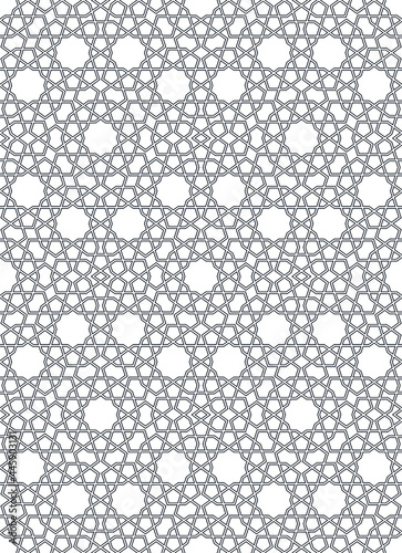 Seamless geometric ornament based on traditional islamic art.Great design for fabric,textile,cover,wrapping paper,background.Thin doubled lines.