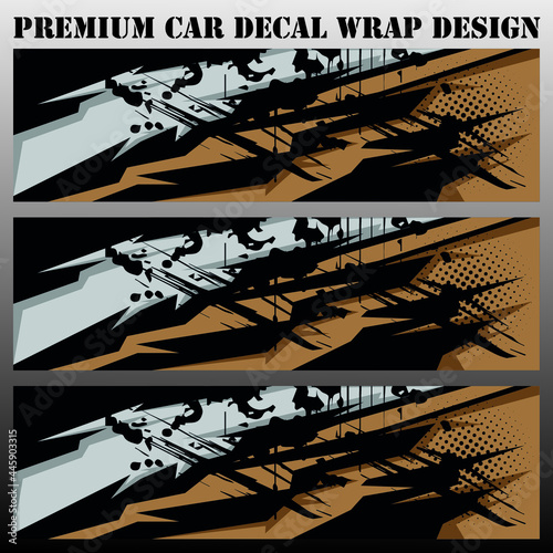 sport car decal wrap design vector