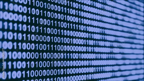 blue digital binary data on computer screen