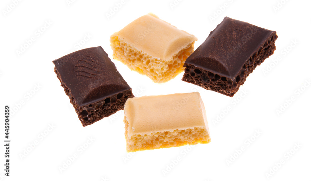 aerated chocolate isolated