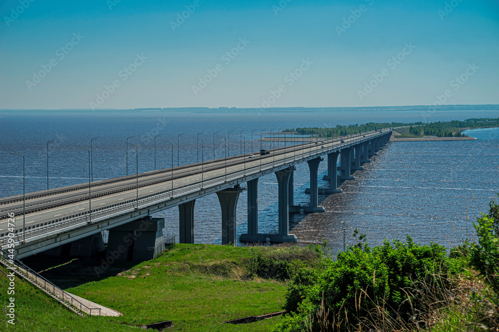A bridge over the Kama River in Tatarstan. R-239, Orenburgskiy Tract road.