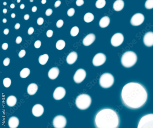 Trendy abstract blue background with white polka dots. 