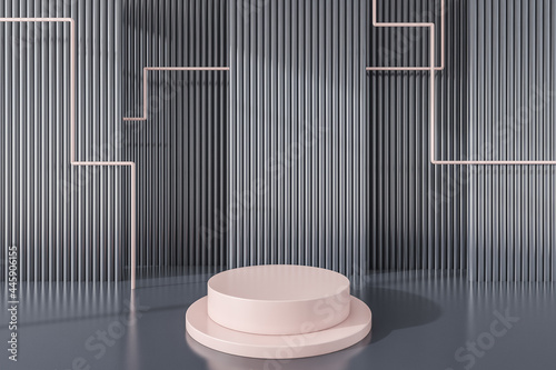 Decorative pink ad space for jewellery with corrugated grey design photo