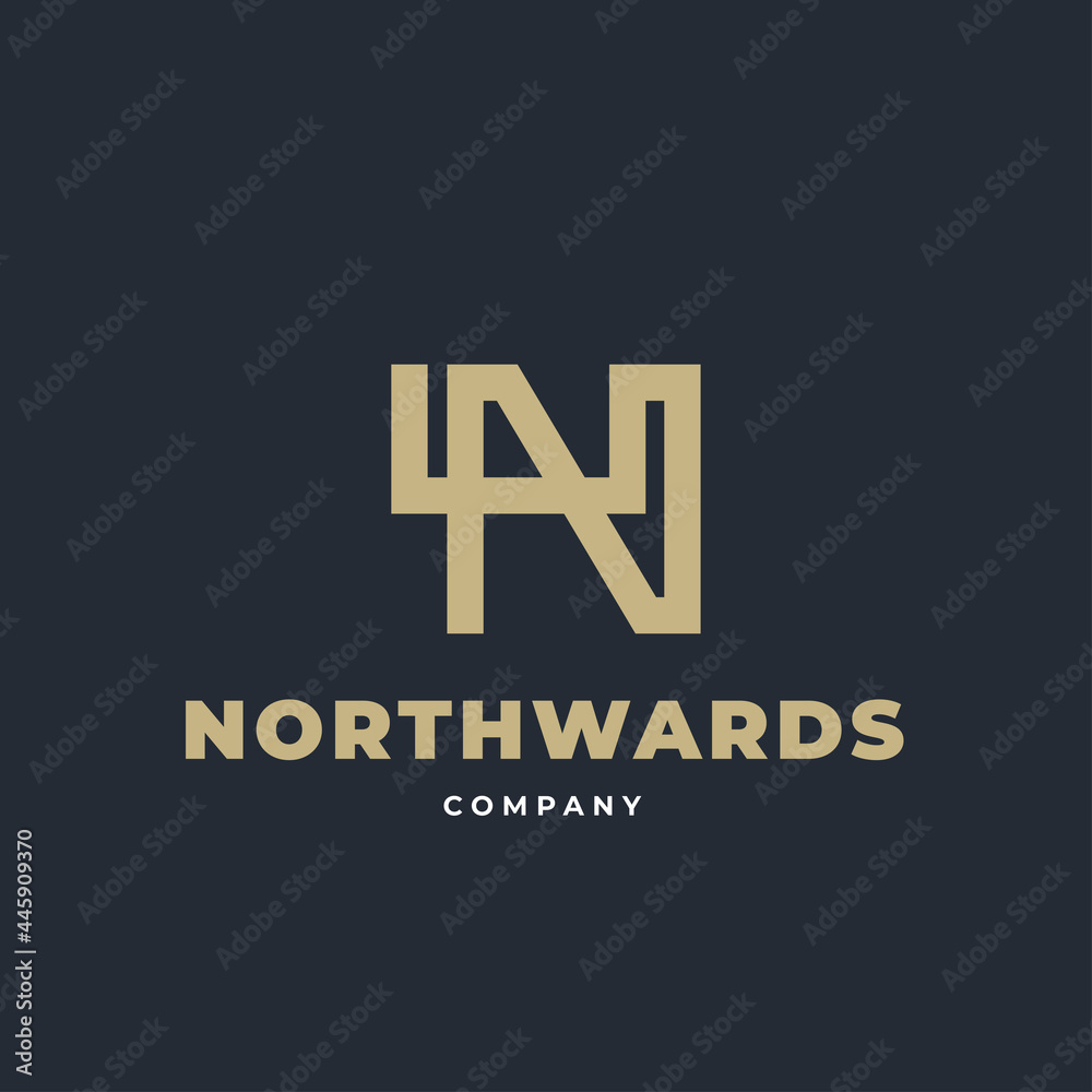 Elegant, premium, luxury letter N vector logo design