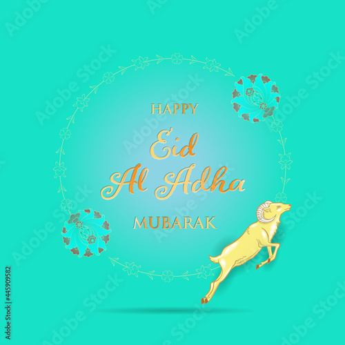 Feast of the Sacrifice Greeting Card. Eid al-Adha Mubarak. Kurban Bayraminiz Kutlu Olsun. Holy days of muslim community.