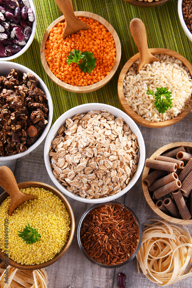 Composition with different kinds of dry food products Composition with different kinds of dry food products