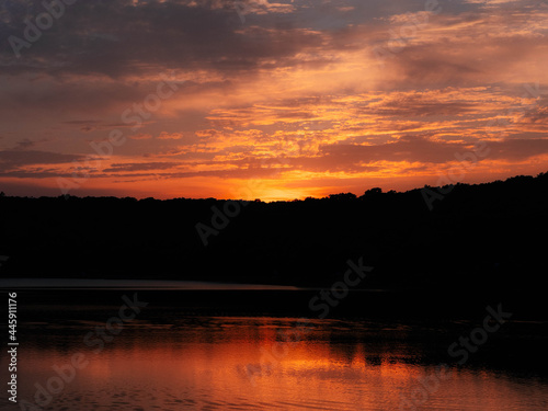 sunset over the lake