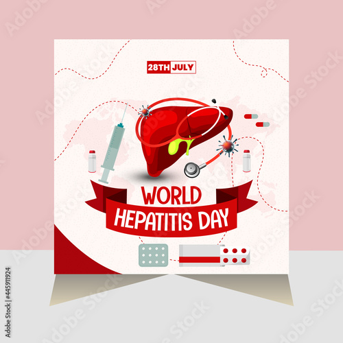 World hepatitis day poster, banner, flyer, social media post design