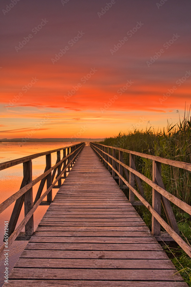 Federsee Bad Buchau Sonnenaufgang Federseesteg Federsee Bad Buchau Sonnenaufgang Federseesteg