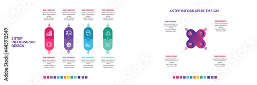 Vector Infographic design with icons and 4 options or steps. Infographics for business concept. Can be used for presentations banner, workflow layout, process diagram, flow chart, info graph