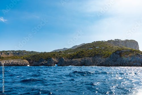 Wallpaper Mural Silhouette of Capri island on Tyrrhenian Sea in Italy seen from boat Torontodigital.ca