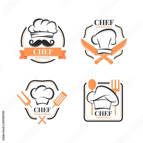 Flat Design Chef Logo Template