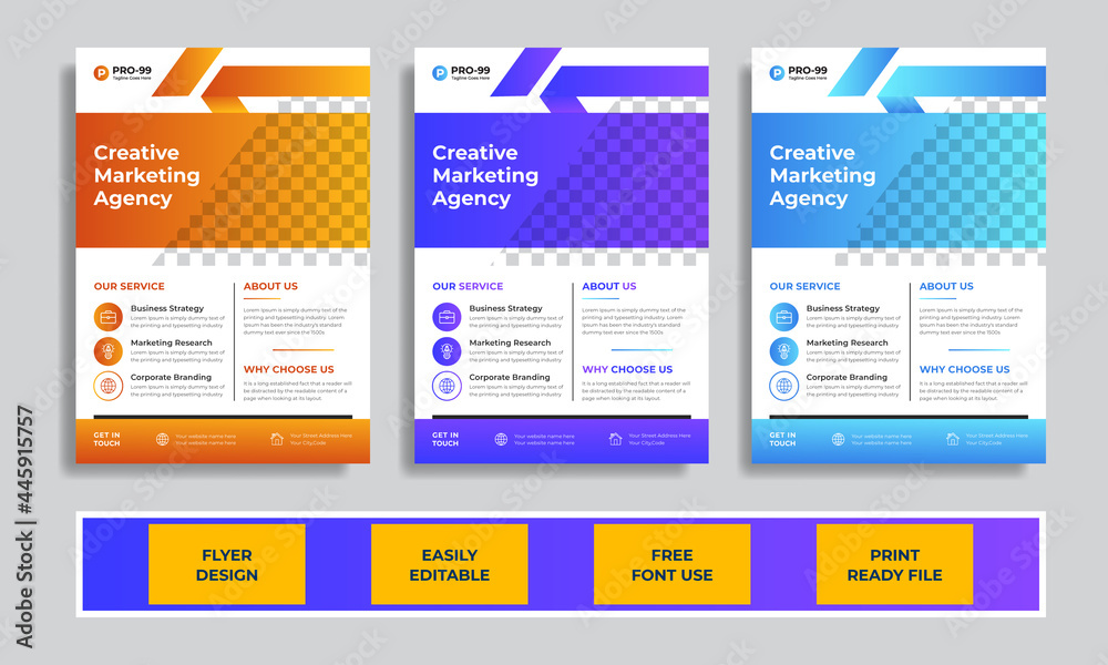 Corporate Creative & Professional Flyer Template. This template download contains 300 dpi , It comes in 3 color variations 