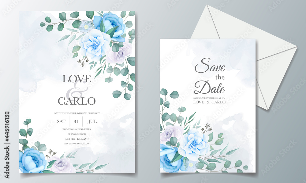 Beautiful Wedding Invitation Card With Flower Decoration_4