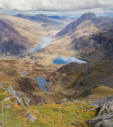 Looking down the Ogwen Valley from the summit of Y-Garn