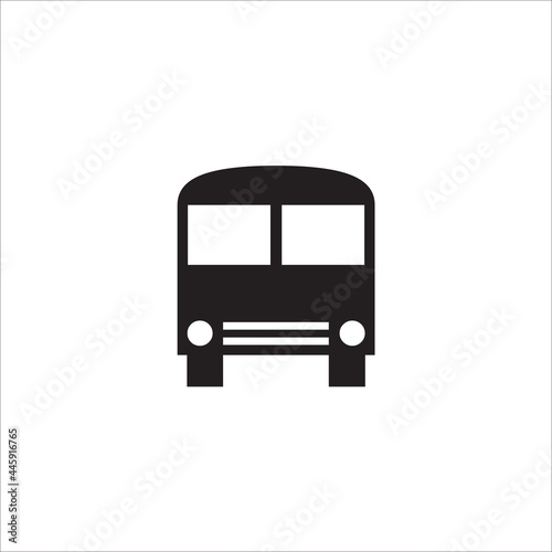 Bus icon black logo, white background.