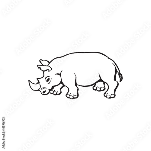 Rhino logo design on white background.