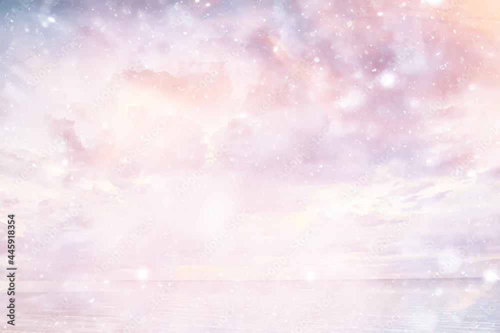 snow sky clouds background abstract / beautiful landscape in the clouds, abstract snowflakes
