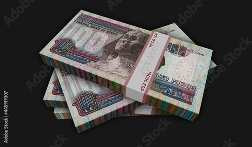 Egyptian Pound money banknotes pack illustration photo