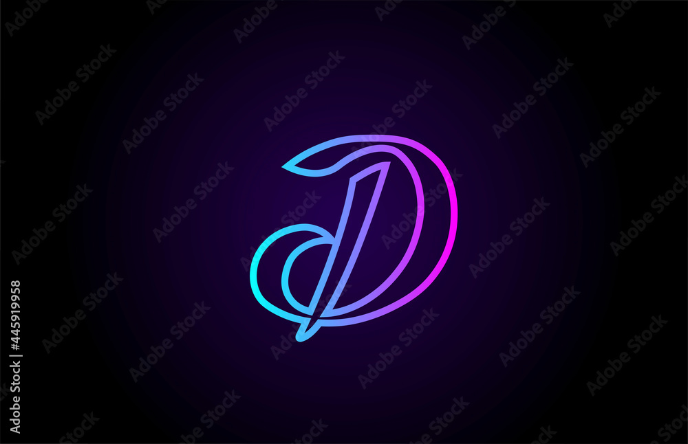blue pink D line alphabet letter logo for business and company. Creative template design for lettering and corporate blue pink D line alphabet letter logo for business and company. Creative template design for lettering and corporate