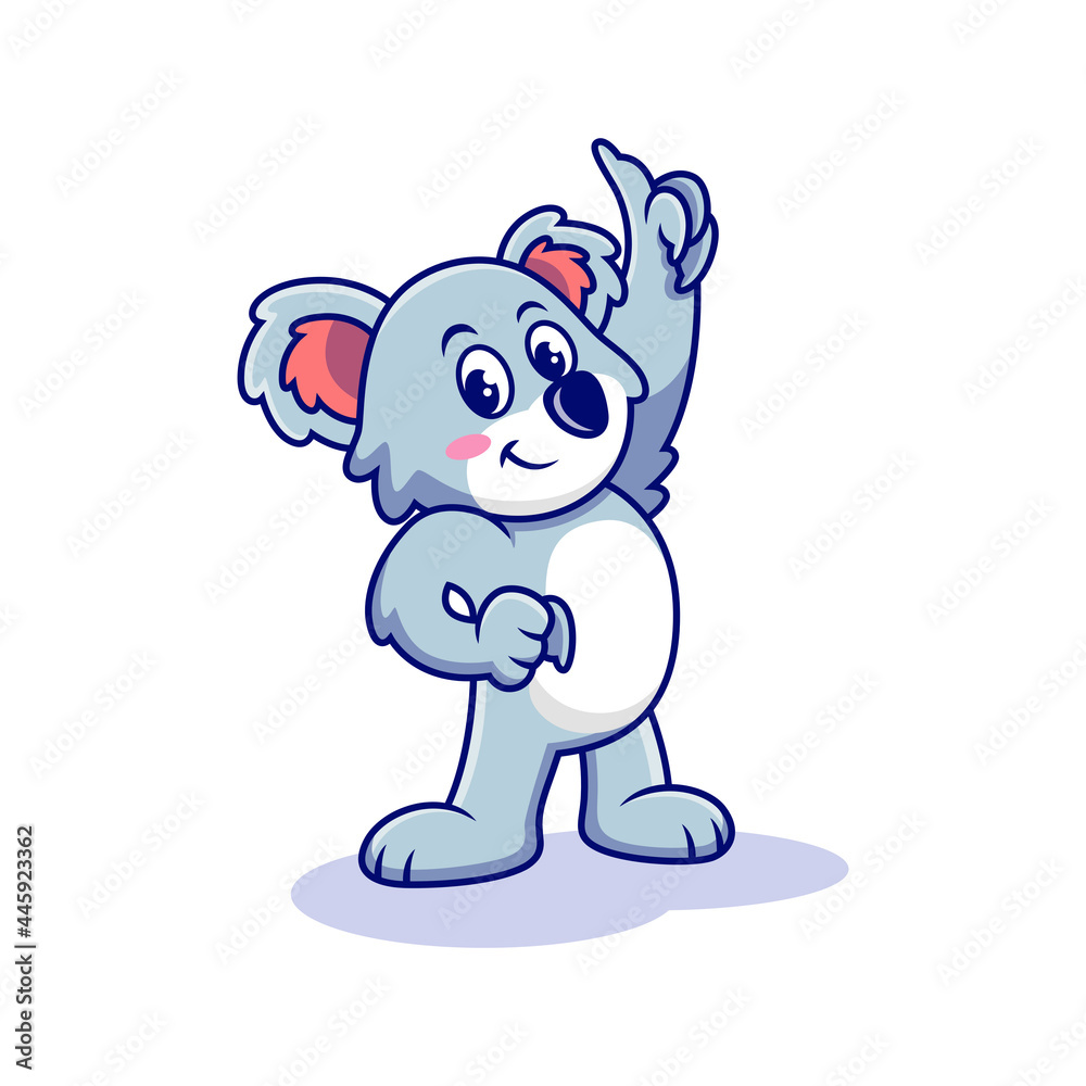 Fototapeta premium Cartoon koala with cute pose. Premium Vector