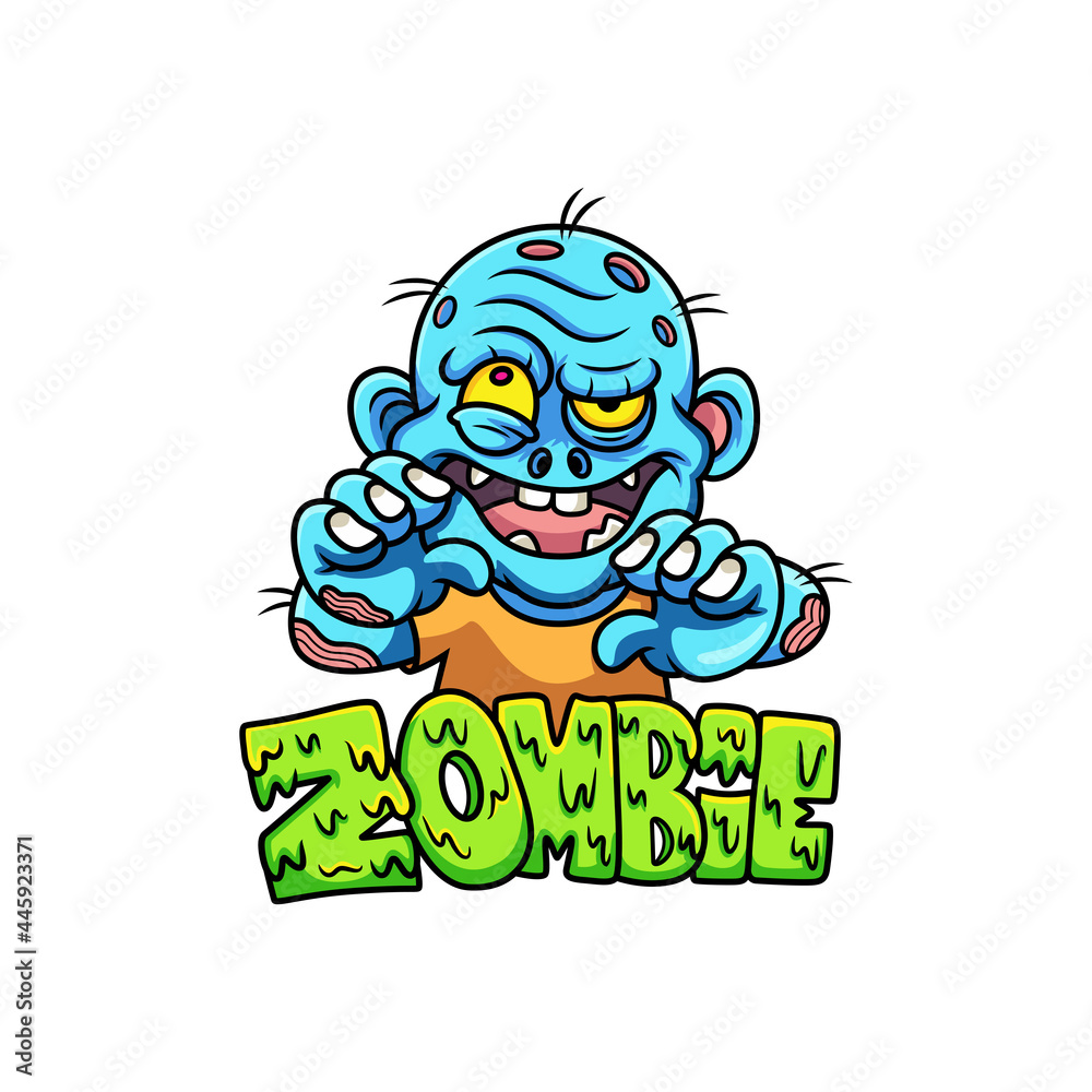 Cartoon zombie with funny pose