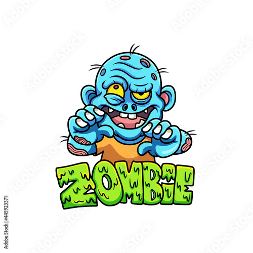 Cartoon zombie with funny pose