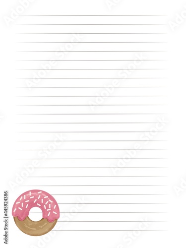 Sweet blank notepad for print