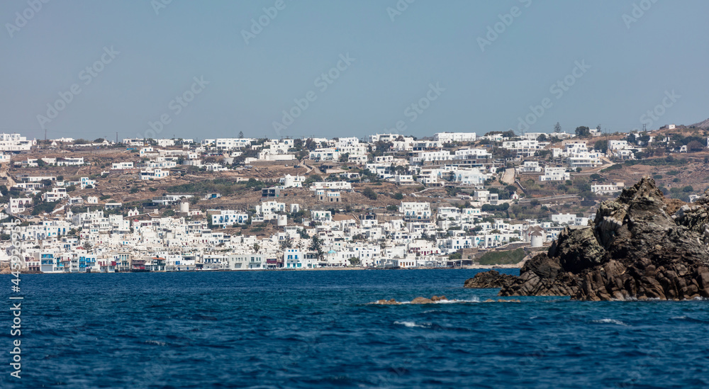 Mykonos island Cyclades Greece. Chora cityscape and Little Venice