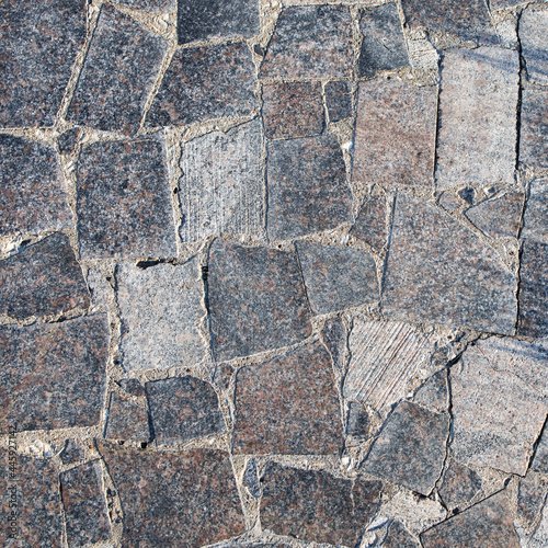 sample of paving stones with decorative unevenly laid stones