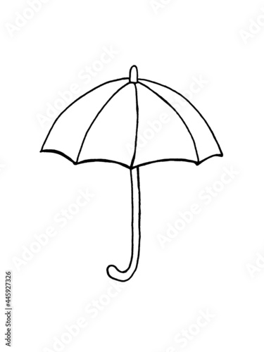 black umbrella isolated on white