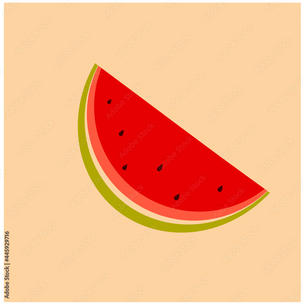 Vector illustration of a postcard with juicy sweet watermelon. Ripe watermelon. Slice of watermelon. Summer card with a watermelon wedge Vector illustration of a postcard with juicy sweet watermelon. Ripe watermelon. Slice of watermelon. Summer card with a watermelon wedge