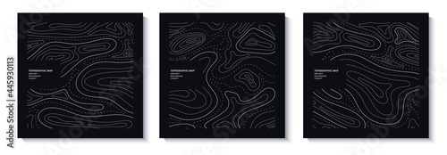 Tableau sur toile Set of topography flyers