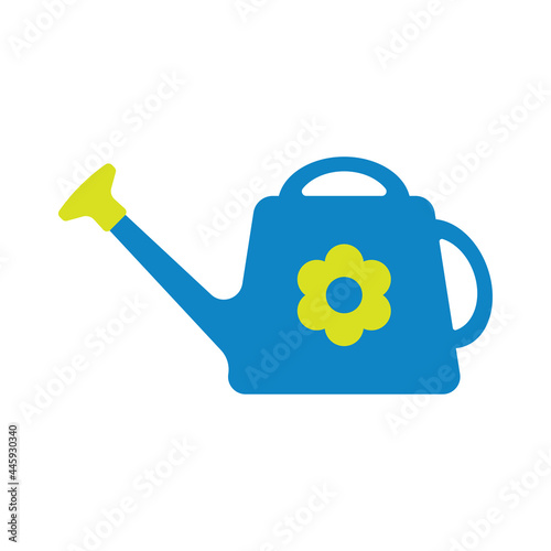 Garden watering can icon. Water. Colored silhouette. Side view. Vector simple flat graphic illustration. The isolated object on a white background. Isolate.