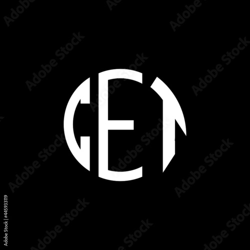 CET letter logo design. CET letter in circle shape. CET Creative three letter logo. Logo with three letters. CET circle logo. CET letter vector design logo 