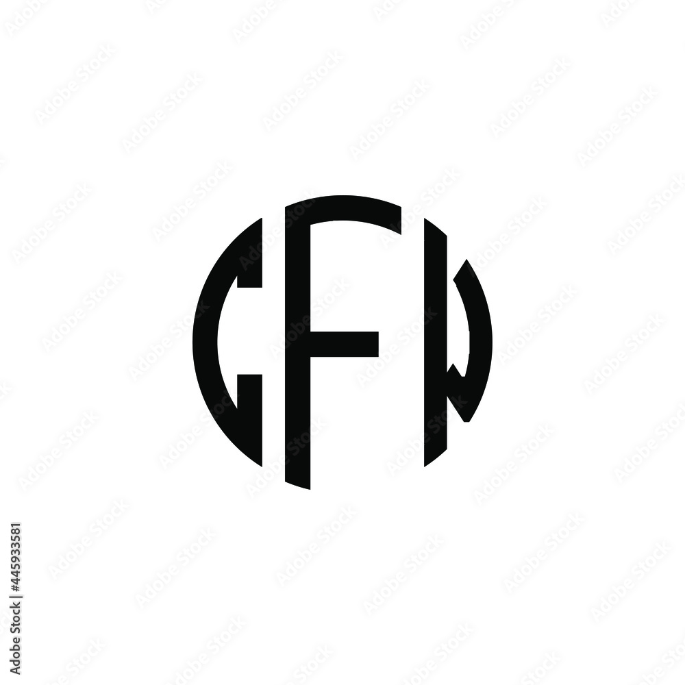 Vecteur Stock CFW letter logo design. CFW letter in circle shape. CFW ...