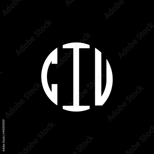 CIU letter logo design. CIU letter in circle shape. CIU Creative three letter logo. Logo with three letters. CIU circle logo. CIU letter vector design logo  photo