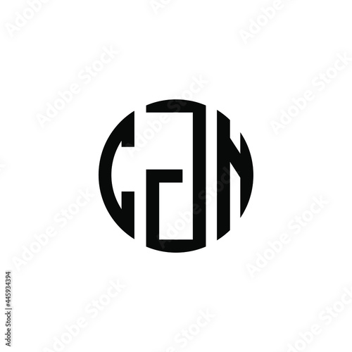 CJN letter logo design. CJN letter in circle shape. CJN Creative three letter logo. Logo with three letters. CJN circle logo. CJN letter vector design logo  photo