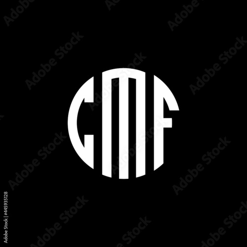 CMF letter logo design. CMF letter in circle shape. CMF Creative three letter logo. Logo with three letters. CMF circle logo. CMF letter vector design logo  photo