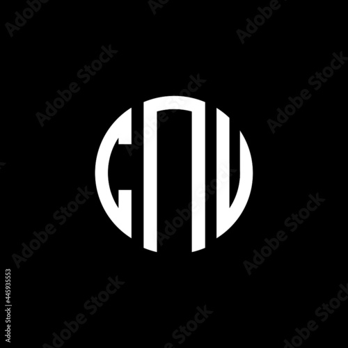 CNV letter logo design. CNV letter in circle shape. CNV Creative three letter logo. Logo with three letters. CNV circle logo. CNV letter vector design logo  photo