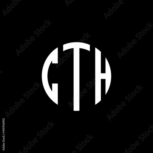 CTH letter logo design. CTH letter in circle shape. CTH Creative three letter logo. Logo with three letters. CTH circle logo. CTH letter vector design logo  photo