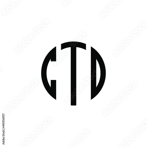 CTD letter logo design. CTD letter in circle shape. CTD Creative three letter logo. Logo with three letters. CTD circle logo. CTD letter vector design logo  photo