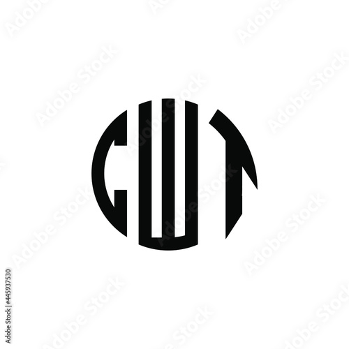 CWT letter logo design. CWT letter in circle shape. CWT Creative three letter logo. Logo with three letters. CWT circle logo. CWT letter vector design logo  photo