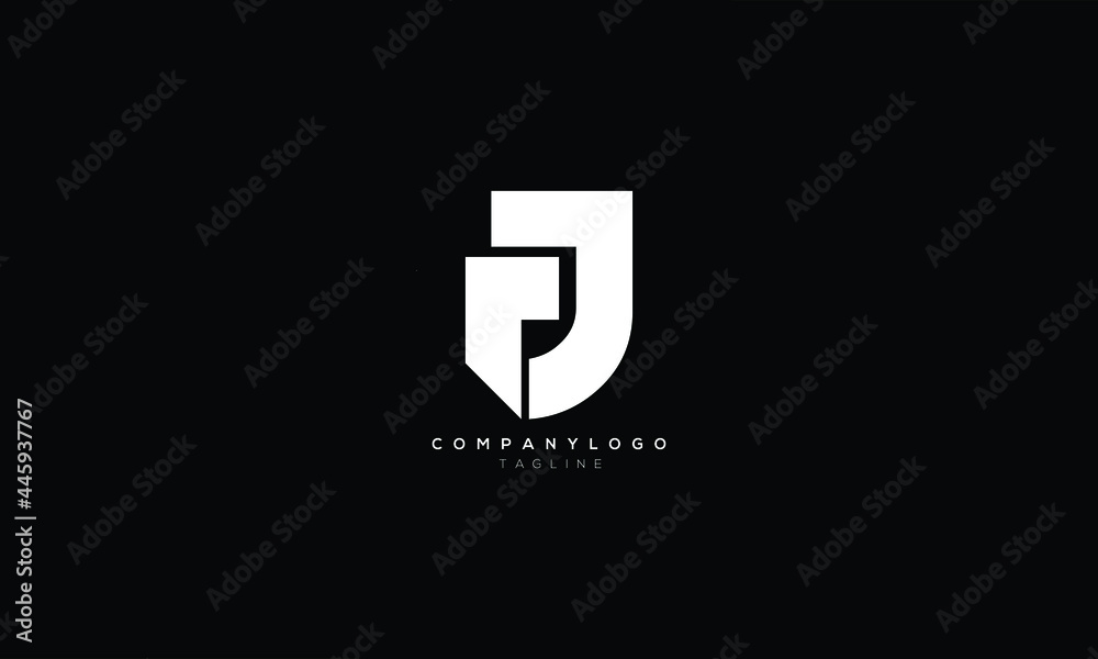 RJ JR R AND J Abstract initial monogram letter alphabet logo design