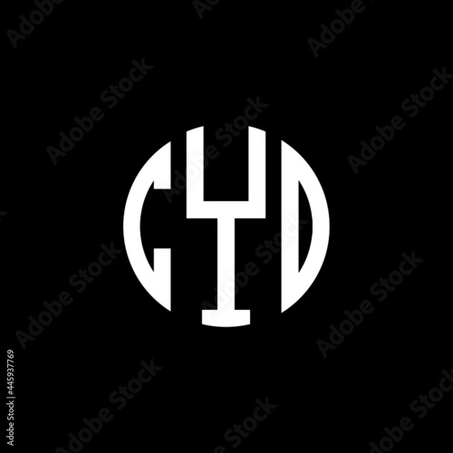 CYD letter logo design. CYD letter in circle shape. CYD Creative three letter logo. Logo with three letters. CYD circle logo. CYD letter vector design logo  photo