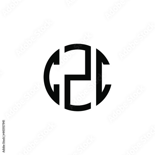 CZC letter logo design. CZC letter in circle shape. CZC Creative three letter logo. Logo with three letters. CZC circle logo. CZC letter vector design logo  photo