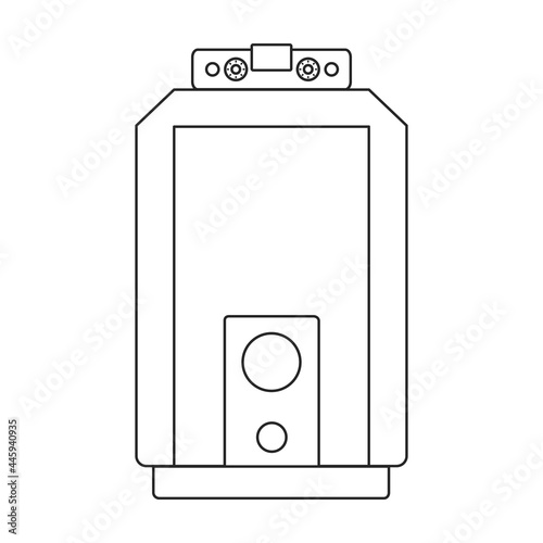 Heater vector outline icon. Vector illustration boiler on white background. Isolated outline illustration icon of heater .