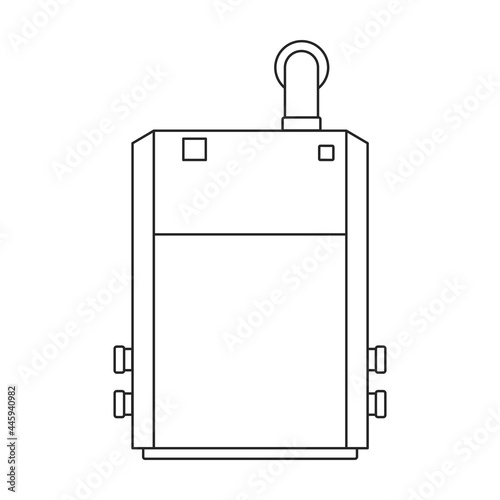 Heater vector outline icon. Vector illustration boiler on white background. Isolated outline illustration icon of heater .