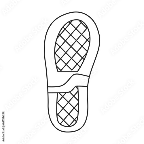 Footprint vector outline icon. Vector illustration sole print on white background. Isolated outline illustration icon of footprint .