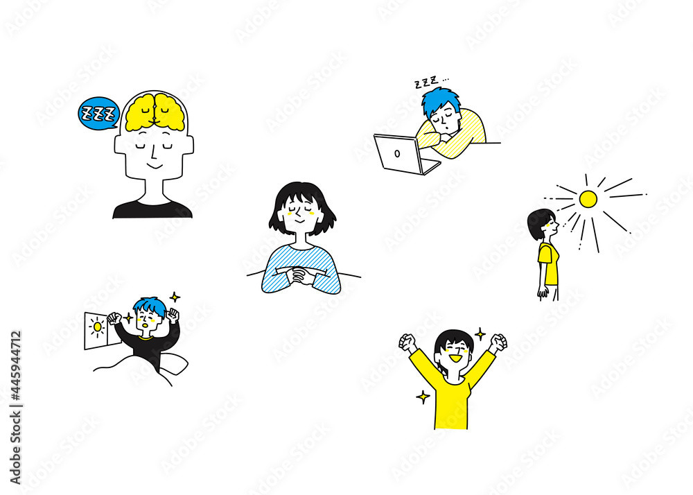 心地よい睡眠に関するイラストセット Stock Vector Adobe Stock